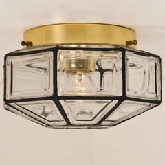 1 of the 8 Iron and Clear Glass Flush Mounts by Limburg, 1970