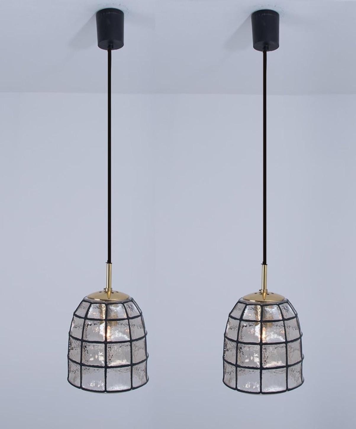1 of the 8 Iron and Clear Glass Light Fixtures by Limburg, circa 1965 For Sale 3