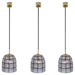 1 of the 8 Iron and Clear Glass Light Fixtures by Limburg, circa 1965