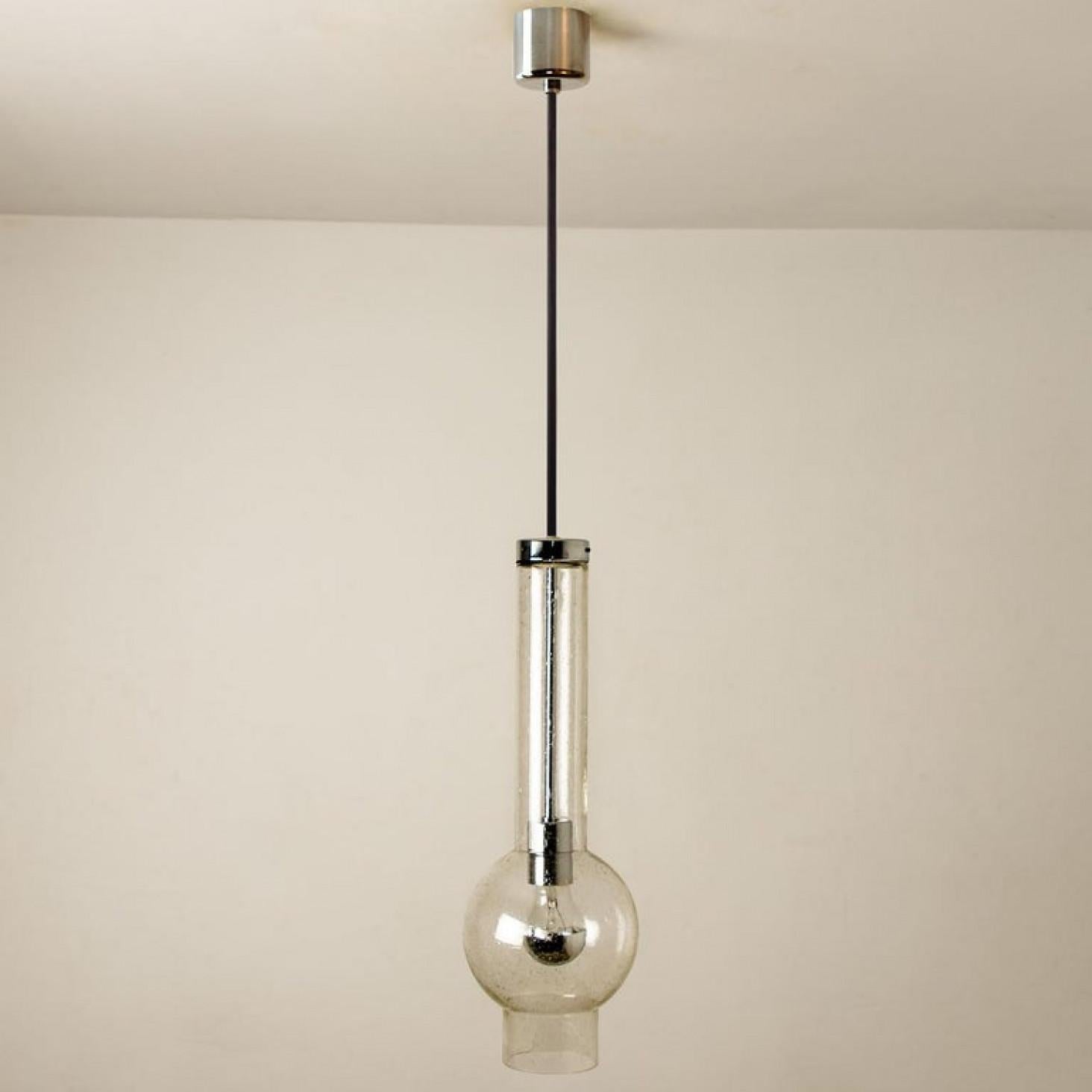Other 1 of the 8 of Hand Blown Glass Tube Pedant Lights by Staff Lights 1970s For Sale