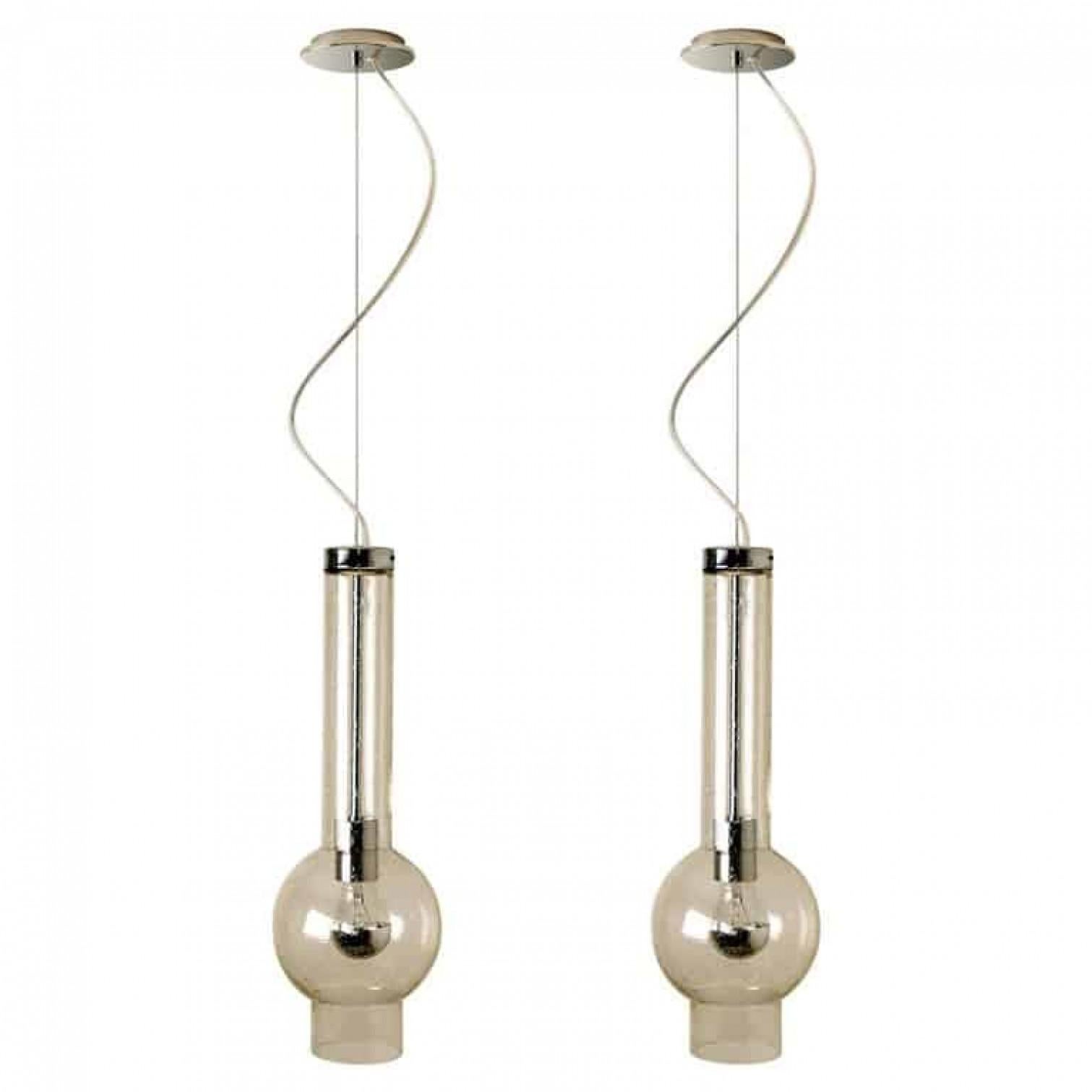 1 der 8 mundgeblasenen Glasröhren Pedant Lights von Staff Lights 1970s im Angebot 1