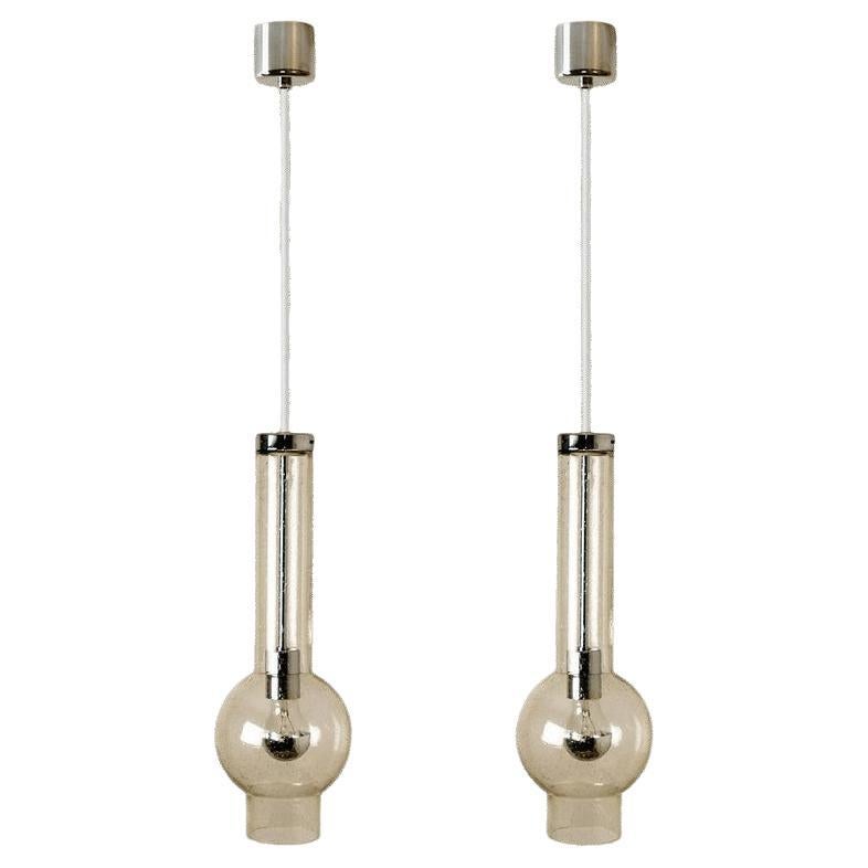 1 dell
8 di Luci per pedanti a tubo di vetro soffiato a mano di Staff Lights degli anni
70