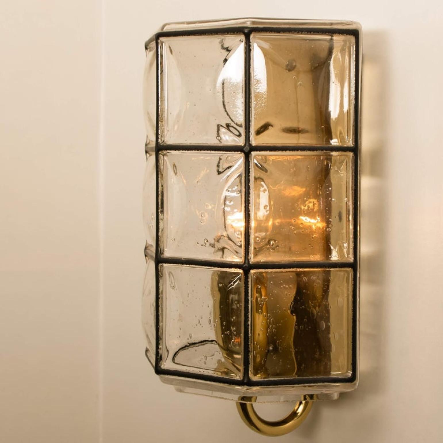 1 of the 8 of Iron and Bubble Glass Sconces Wall Lamps by Limburg, Germany, 1960 For Sale 5