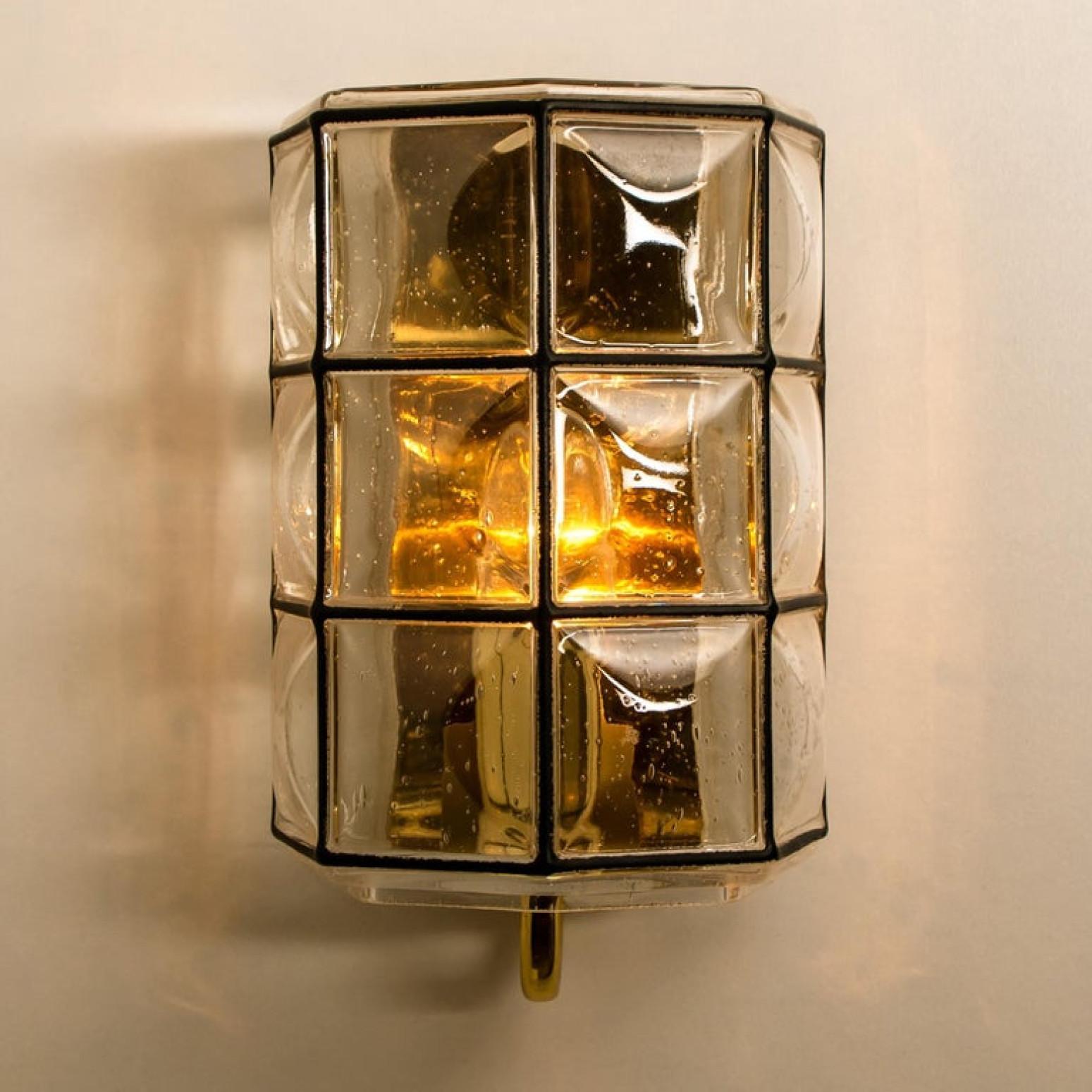1 of the 8 of Iron and Bubble Glass Sconces Wall Lamps by Limburg, Germany, 1960 For Sale 6