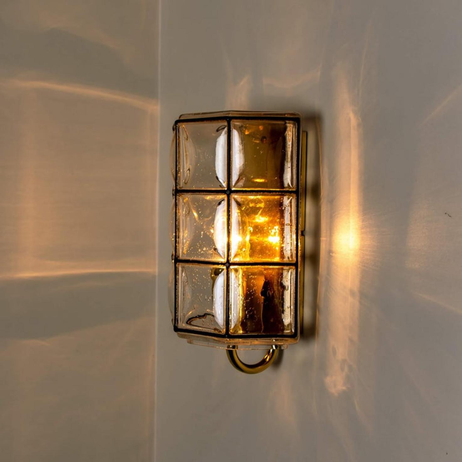 1 of the 8 of Iron and Bubble Glass Sconces Wall Lamps by Limburg, Germany, 1960 For Sale 7