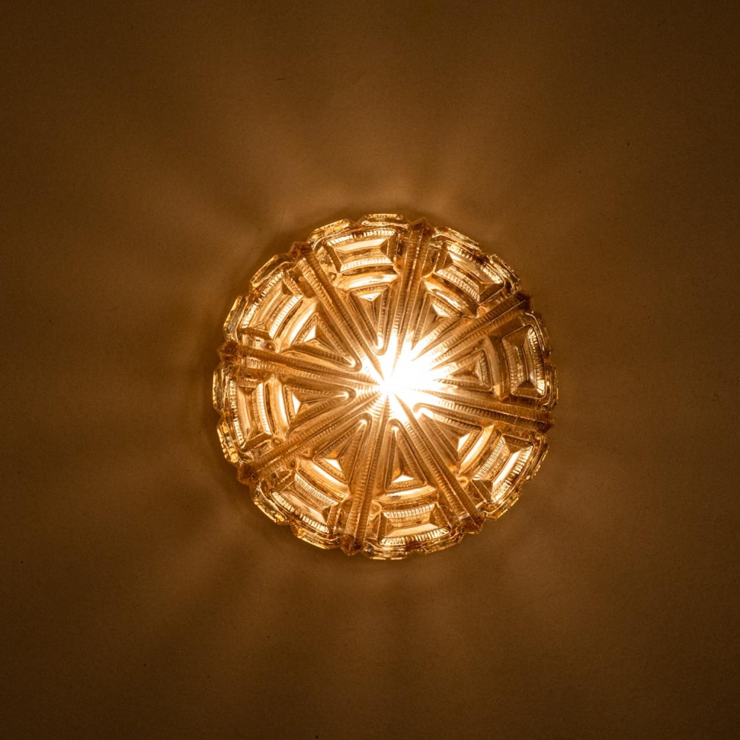 Mid-20th Century 1 of the 8 Round Glass Wall Light/Flush Mount in Style of Tynell, 1960 For Sale
