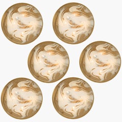 1 of the 9 Brass and Blown Murano Glass Wall Lights/Flush Mounts, 1960s