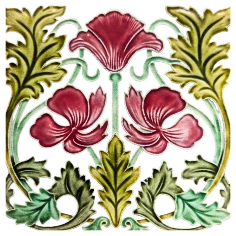 1 delle 90 piastrelle Art Nouveau di Saint Amand, anni '30