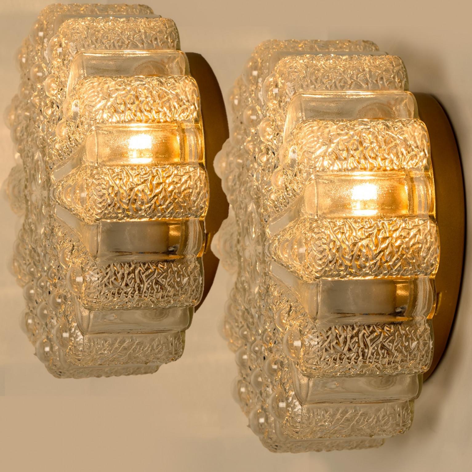 1 of the Six Clear Glass and Brass Flush Mounts in Style of Helena Tynell, 1960 en venta 2