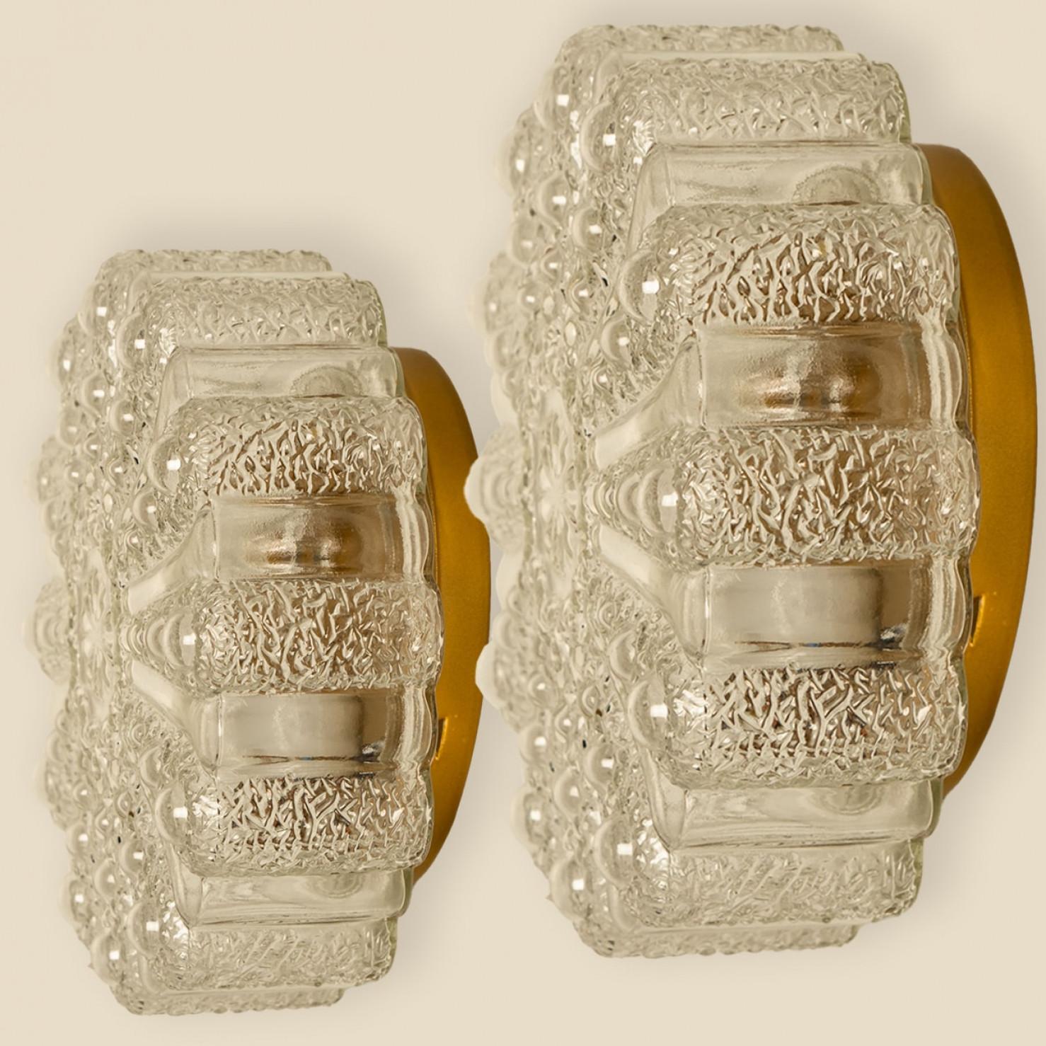 1 of the Six Clear Glass and Brass Flush Mounts in Style of Helena Tynell, 1960 en venta 4