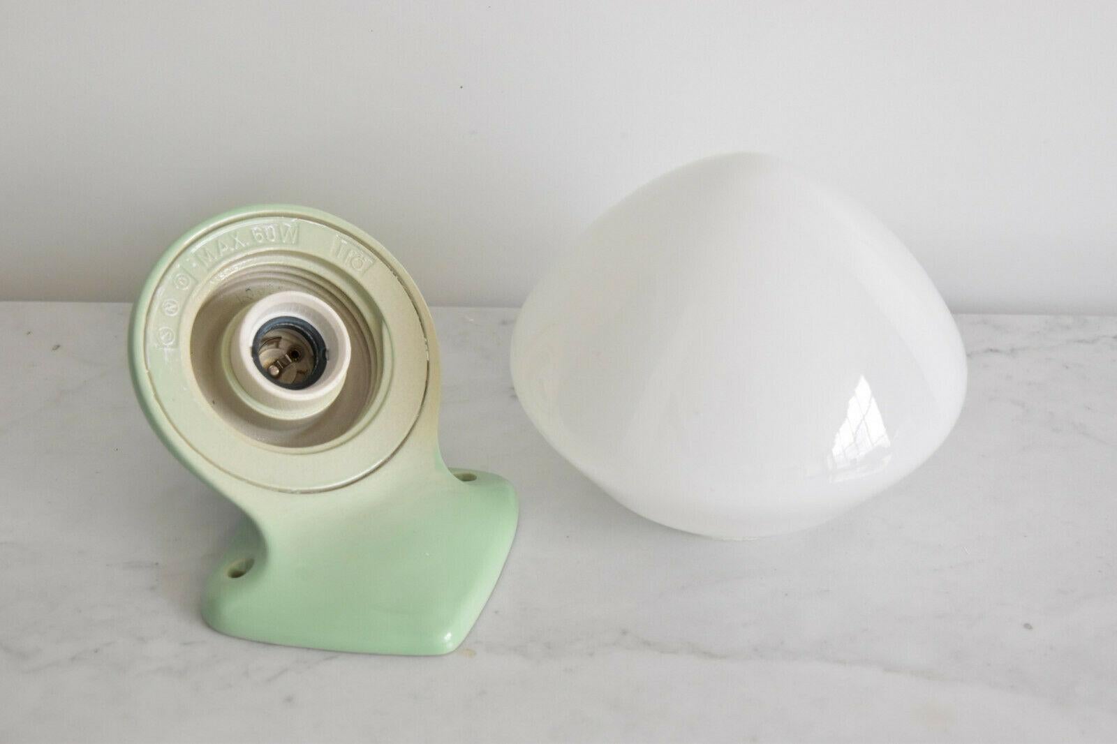 Mid-20th Century 1 of 3 Porcelain Sigvard Bernadotte Ifö Wall Lamp Made in Sweden