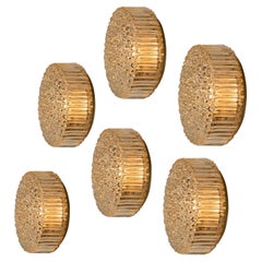 1 op the  Brass Glass Wall Lights/ Flush Mounts by Motoko Isshi for Staff, 1970s