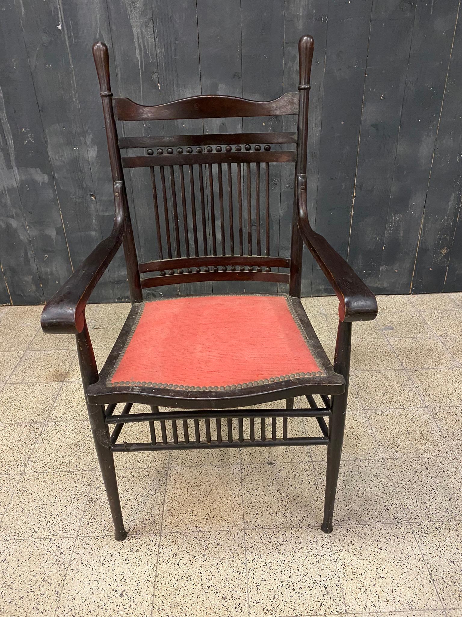 Baroque 1 Original Armchair from the 1900 Period in Oak For Sale