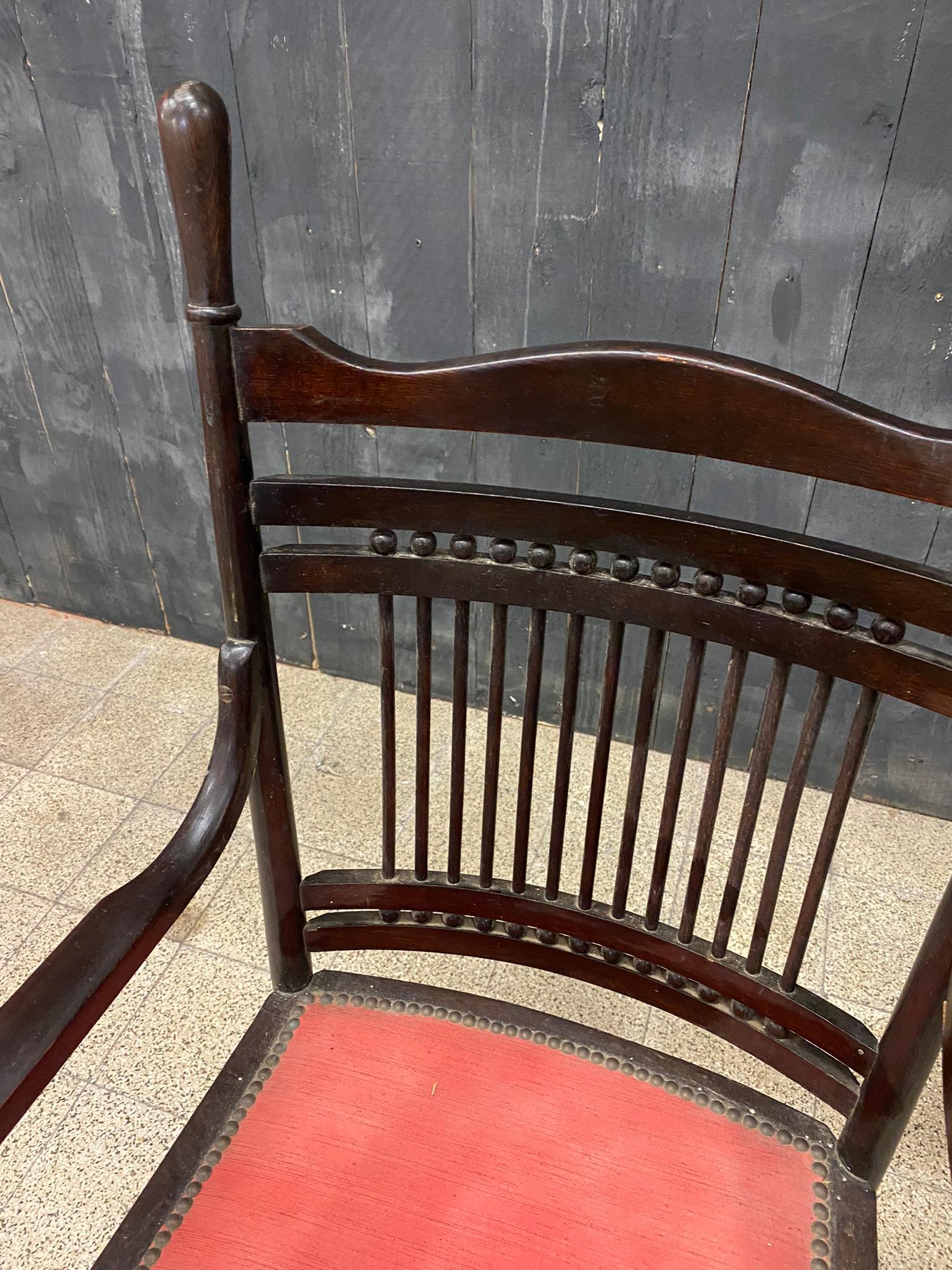 European 1 Original Armchair from the 1900 Period in Oak For Sale