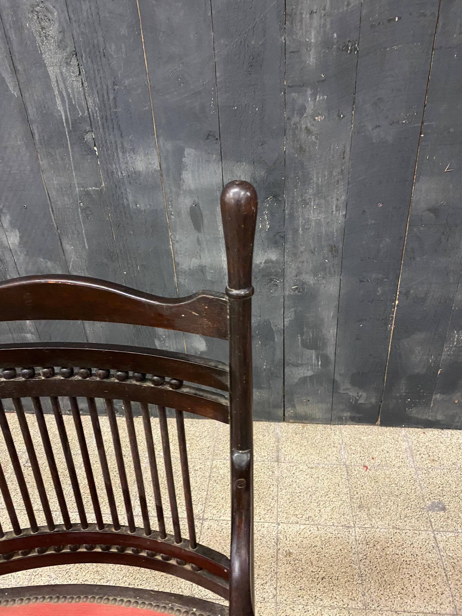 1 Original Armchair from the 1900 Period in Oak In Good Condition For Sale In Saint-Ouen, FR
