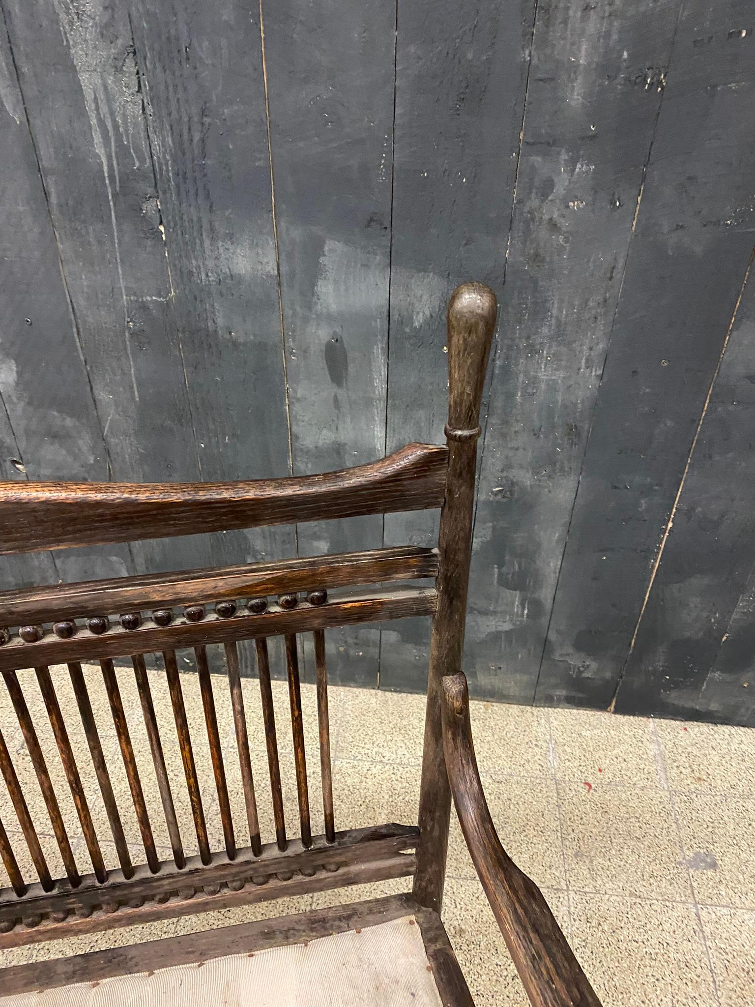 Baroque 1 Original Bench from the 1900 Period in Oak For Sale