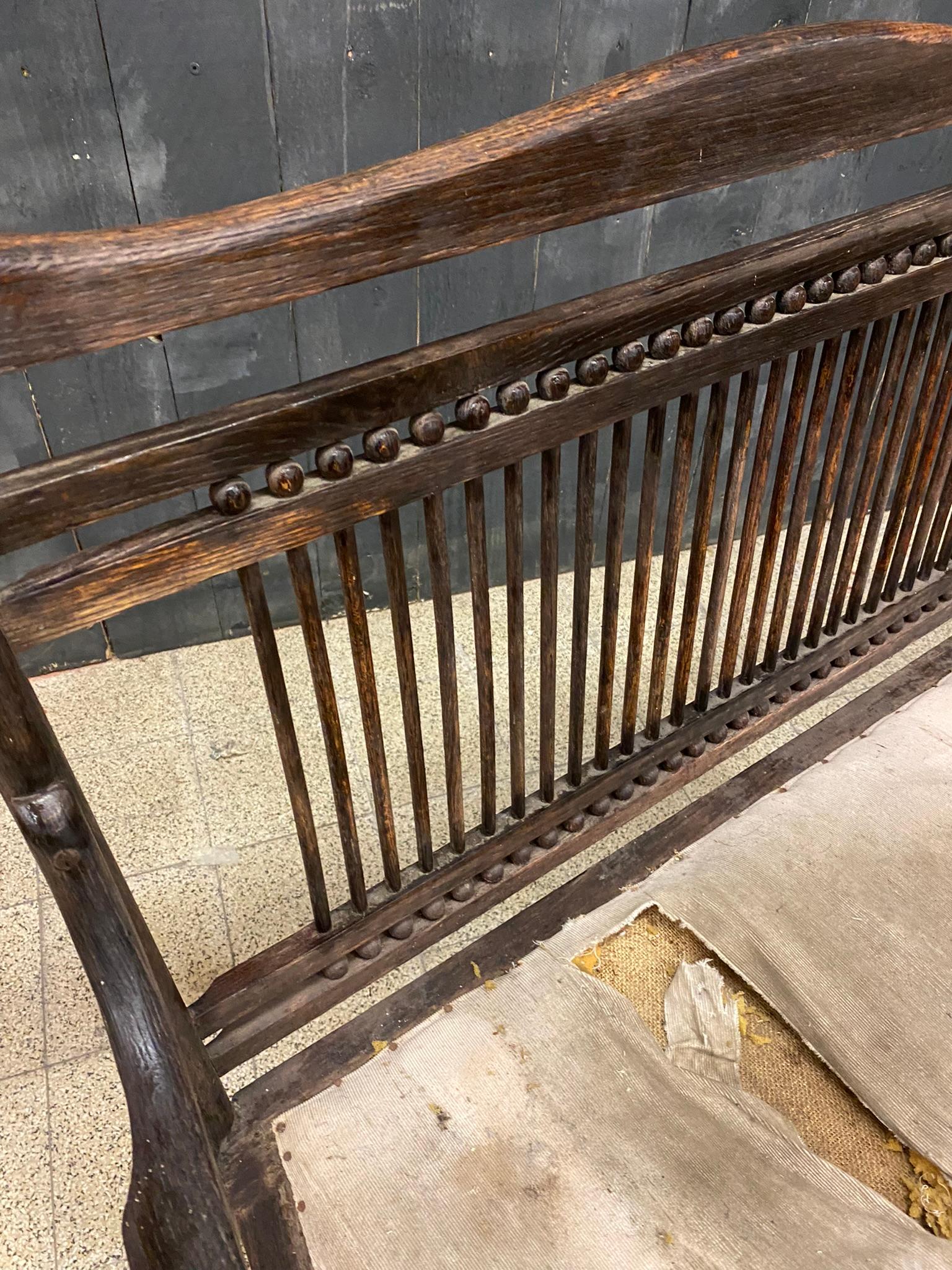 Early 20th Century 1 Original Bench from the 1900 Period in Oak For Sale