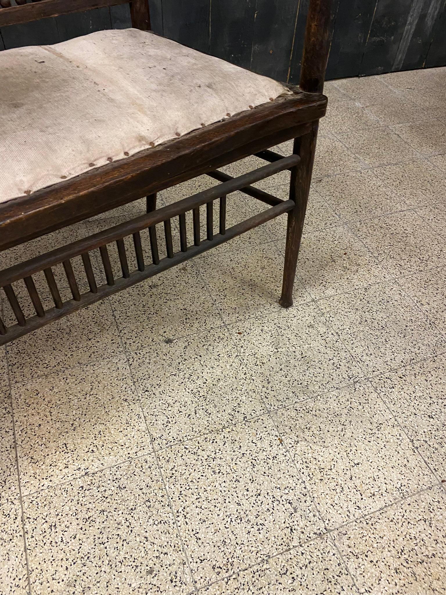 1 Banco original de la época de 1900 en roble en venta 2