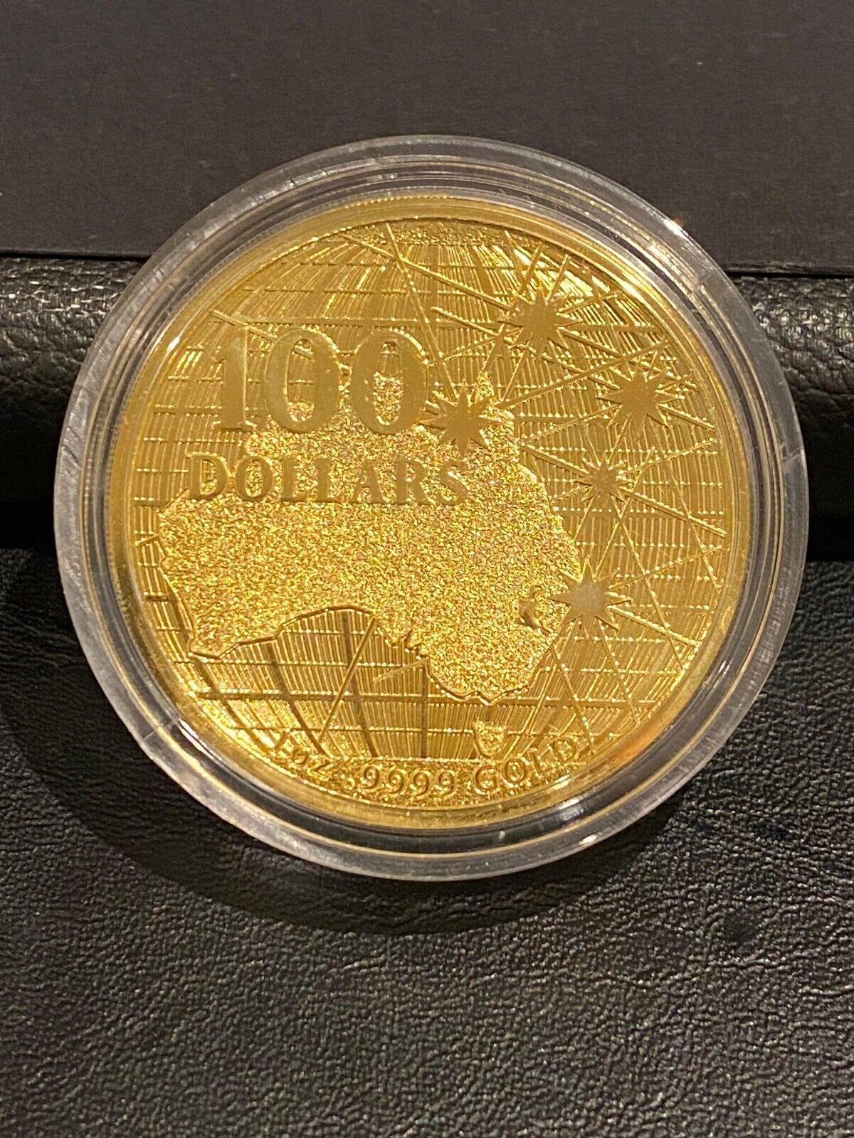 1 Ounce OZ 9999 Gold $100 Australienische „Beneath Southern Skies“ Unförmige Münze für Damen oder Herren im Angebot