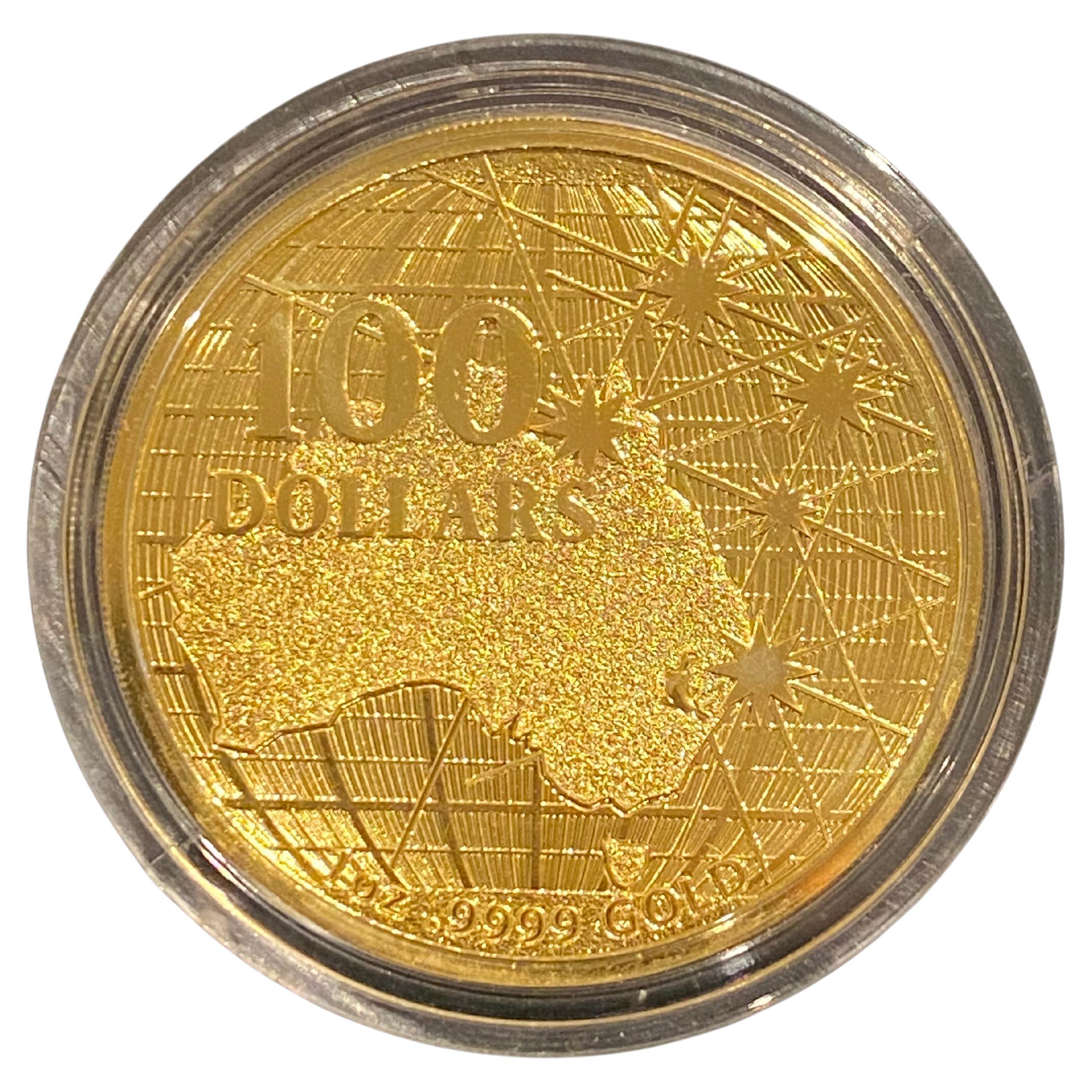 1 Ounce OZ 9999 Gold $100 Australienische „Beneath Southern Skies“ Unförmige Münze im Angebot