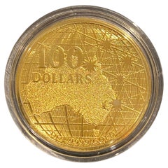1 Ounce OZ 9999 Gold $100 Australian "Beneath Southern Skies" Uncirculated Coin