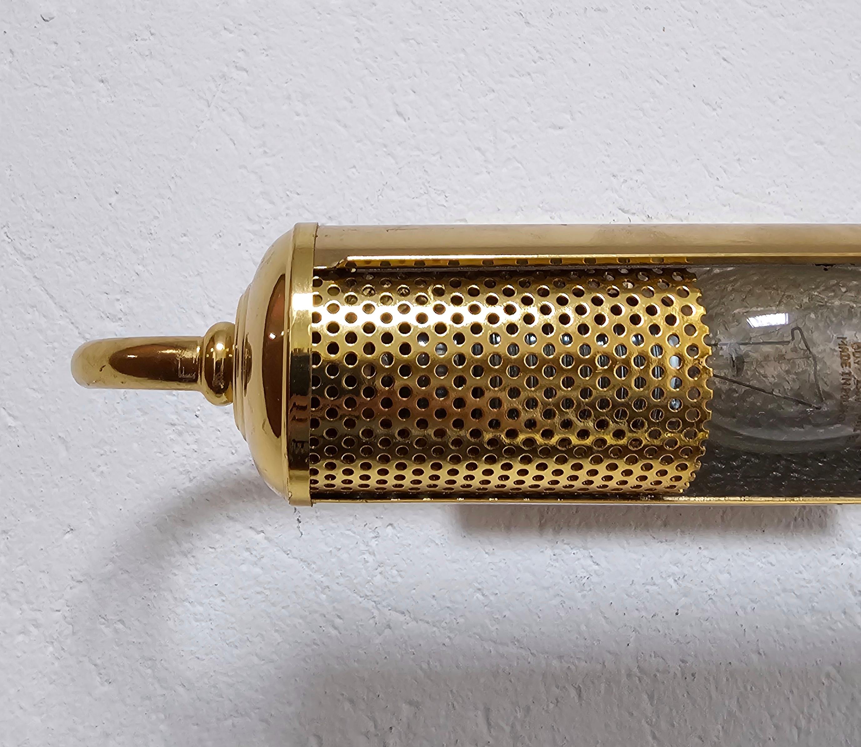 1 (out of 7) Vintage Gold Plated Cylindrical Picture Lights, Germany 1970s For Sale 7
