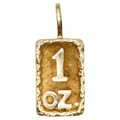 "1 OZ" Rectangular 14k Gold Bar Wax Pattern Pendant