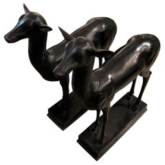 1 Pair of 19th Century Japanese Bronze Deer