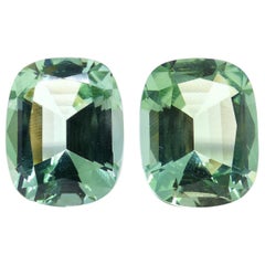 1 coppia di 2 magnifiche tormaline verde menta tagliate con grandi sfaccettature