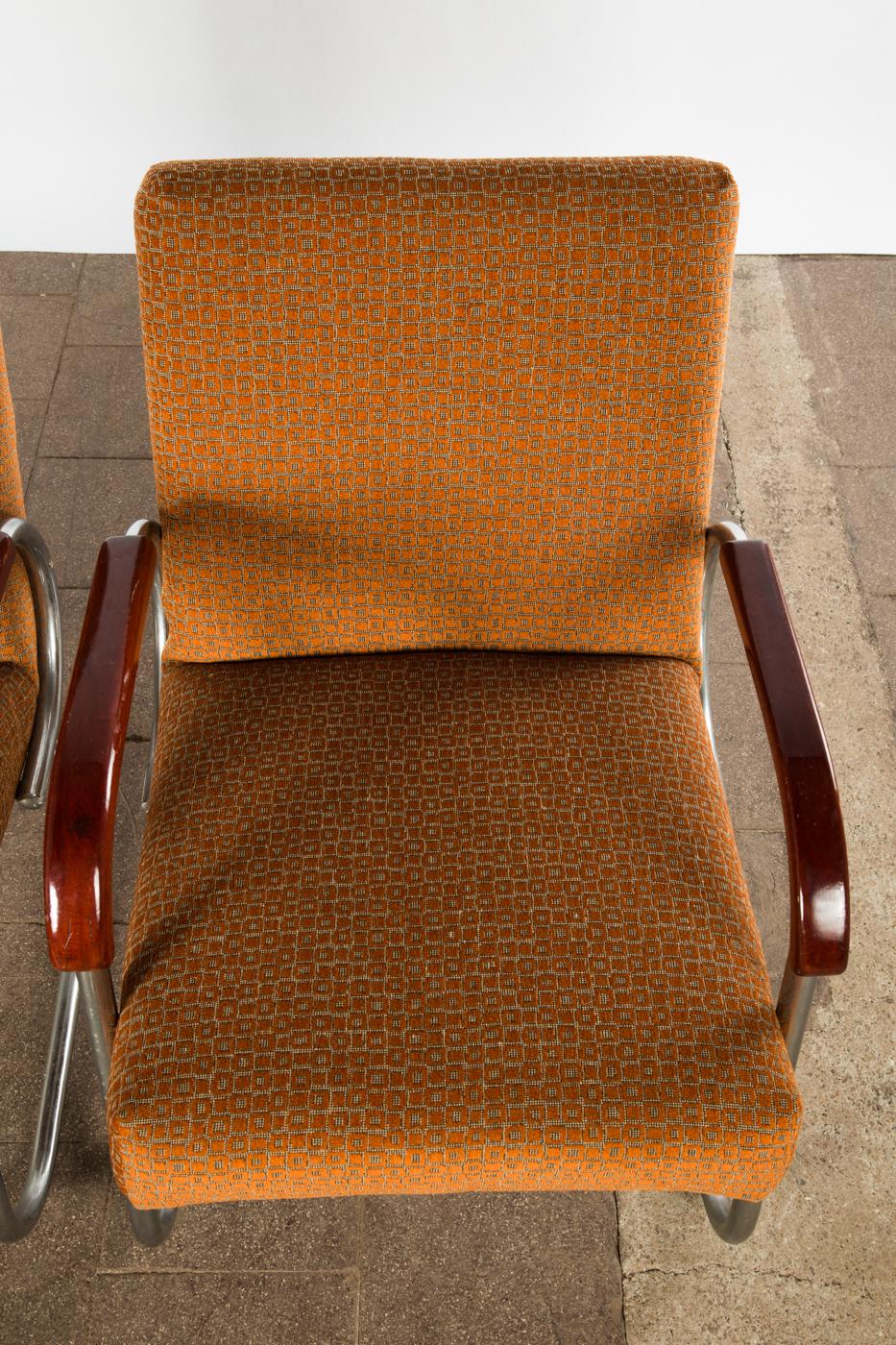 1 coppia di poltrone Art Déco in tubolare d'acciaio. Francia anni '30. E.Guyot.Thonet Company. In condizioni buone in vendita a Köln, NW