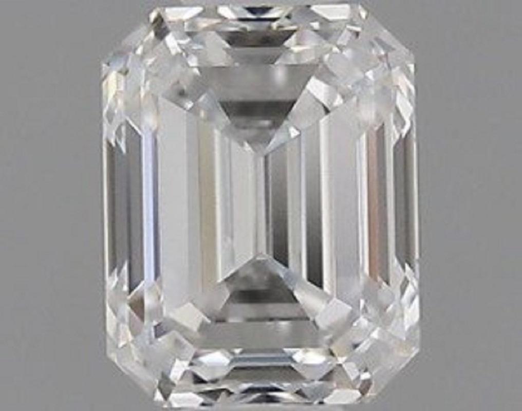 1 Pc Natural Diamond, 0.40 Ct, Emerald, D 'Colourless', VVS, GIA Certificate For Sale 1