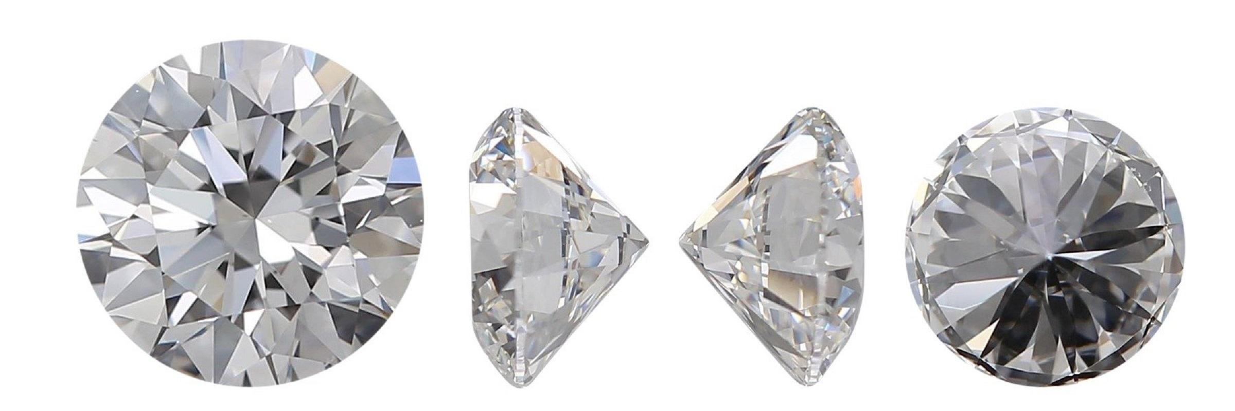 Women's or Men's 1 pc Natural Diamond - 0.40 ct - Round - E - SI1- IGI Certificate For Sale
