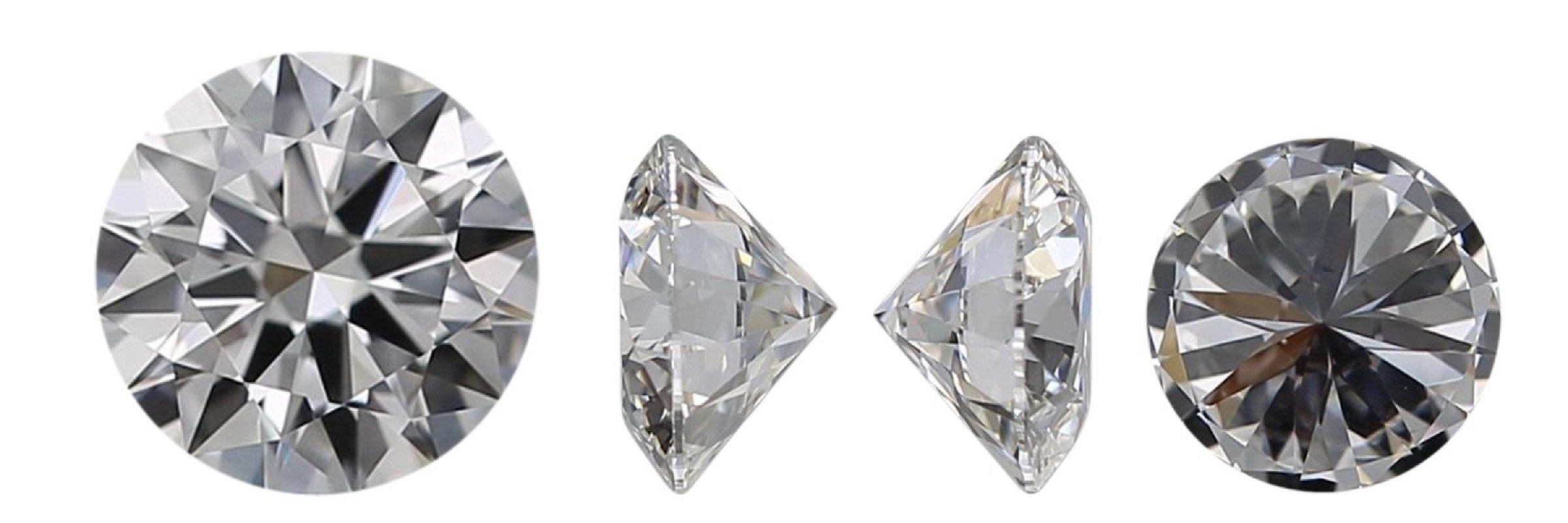 1 carat de diamant naturel, 0,51 carat, rond, brillant, E, VS2, certificat GIA Neuf - En vente à רמת גן, IL