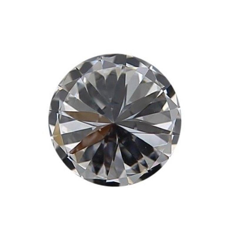 1 carat de diamant naturel, 0,51 carat, rond, brillant, E, VS2, certificat GIA Unisexe en vente