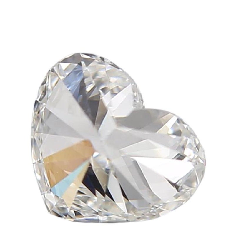 Women's or Men's 1 Pc Natural Diamond 0.53 Ct Heart D IF, IGI Certificate For Sale