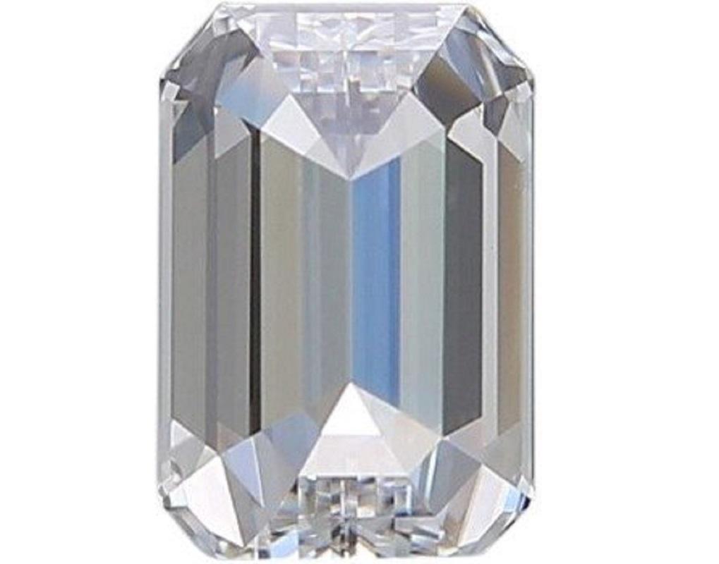 Taille émeraude 1 carat de diamants naturels, 0,70 carat, meraude, D  sans couleur , SI1, certificat IGI en vente
