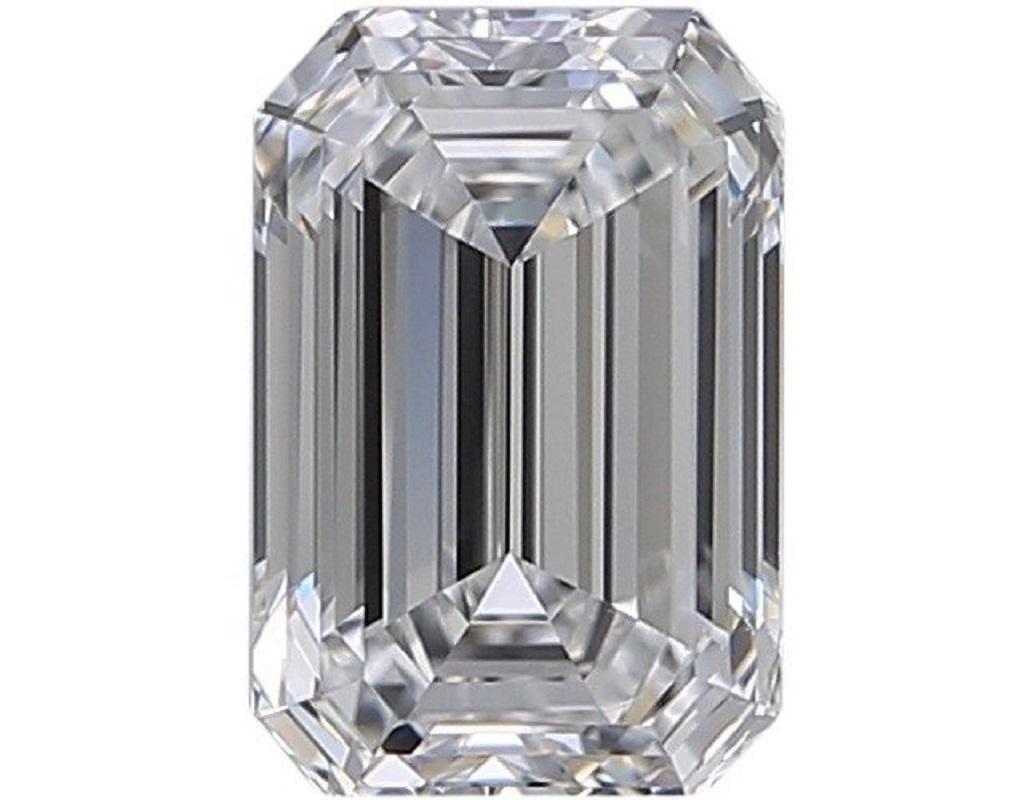1 carat de diamants naturels, 0,70 carat, meraude, D  sans couleur , SI1, certificat IGI en vente 2