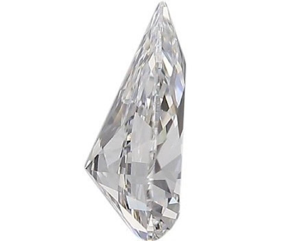 Pear Cut 1 Pc Natural Diamond, 0.70 Ct, Pear, D 'Colourless', SI1, IGI Certificate For Sale