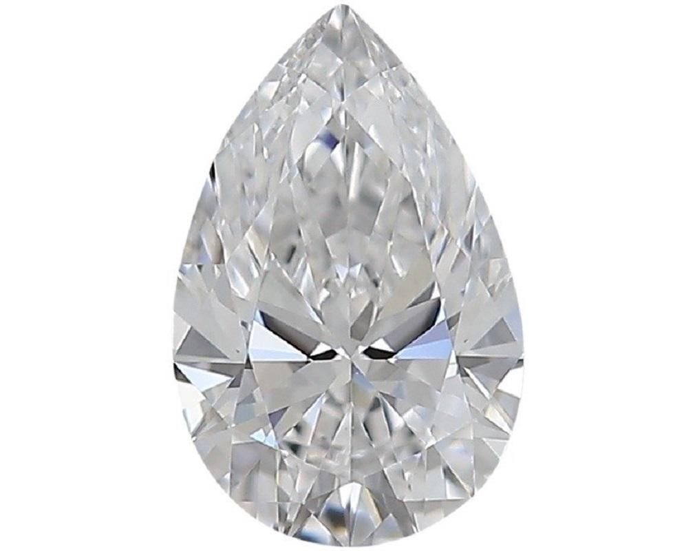 1 carat diamant naturel - 1,53 carat - Poire - D (non color) - Certificat VS1- IGI en vente 2