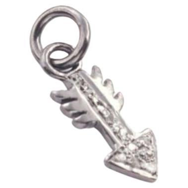 1 Pc Pave Diamond Arrowhead Charm Pendentif 925 Sterling Silver Jewelry Supplies en vente
