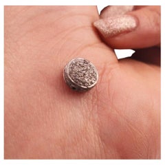 1 Pc Pave Diamond Designer Round Beads 925 Sterling Silver Charm Beads Jewelry.