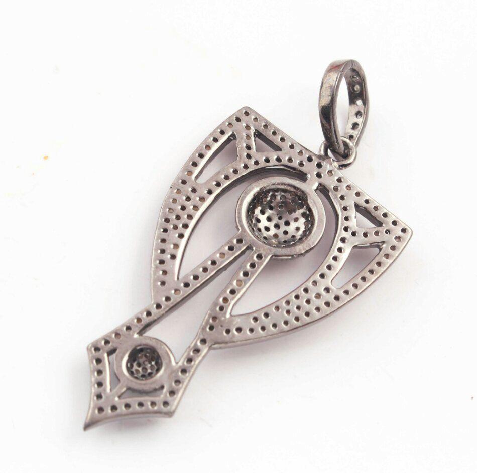 1 Pc Pave Diamond Fancy Shape Diamond Pendant For Jewelry Making Supplies For Sale 6