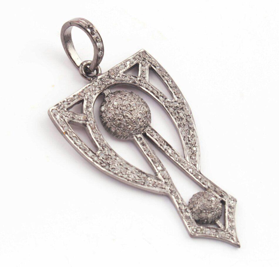 Uncut 1 Pc Pave Diamond Fancy Shape Diamond Pendant For Jewelry Making Supplies For Sale