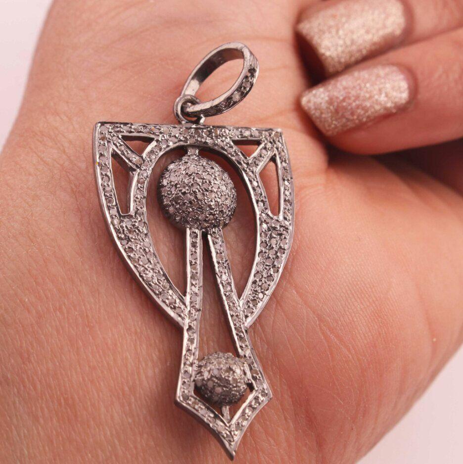 1 Pc Pave Diamond Fancy Shape Diamond Pendant For Jewelry Making Supplies For Sale 3