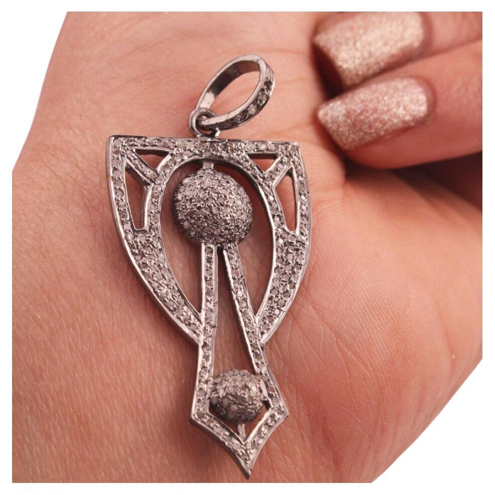 1 Pc Pave Diamond Fancy Shape Diamond Pendant For Jewelry Making Supplies