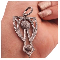 1 Pc Pave Diamond Fancy Shape Diamond Pendant For Jewelry Making Supplies