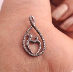 1 Pc Pave Diamond Fancy Shape Pendant 925 Sterling Silver Diamond Findings Charm