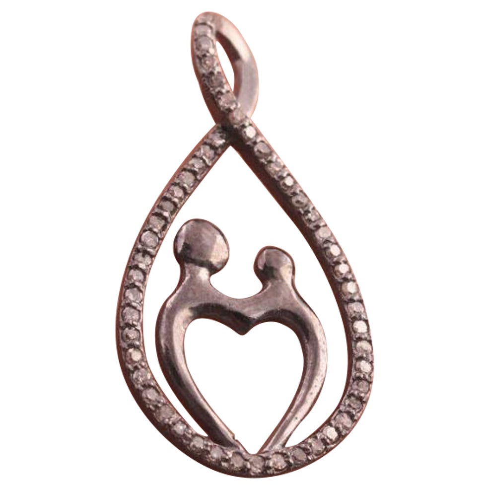 1 Pc Pave Diamond Fancy Shape Pendant 925 Sterling Silver Diamond Findings Charm