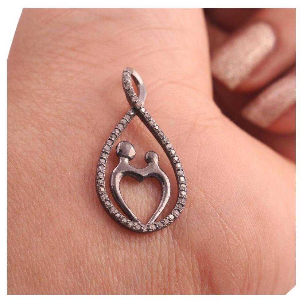 1 Pc Pave Diamond Fancy Shape Pendant 925 Sterling Silver Diamond Findings Charm