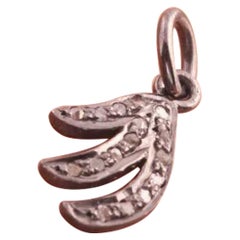 1 Pc Pave Diamond Fancy Shape Pendant 925 Sterling Silver Findings 15x9mm Charm